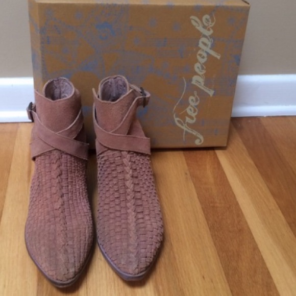 FREE PEOPLE Venture Woven Suede Ankle Booties - Picture 5 of 10